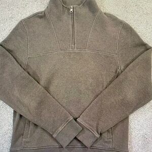 UNTUCKit Men's Half-Zip Thermal Sweater in Olive Brown